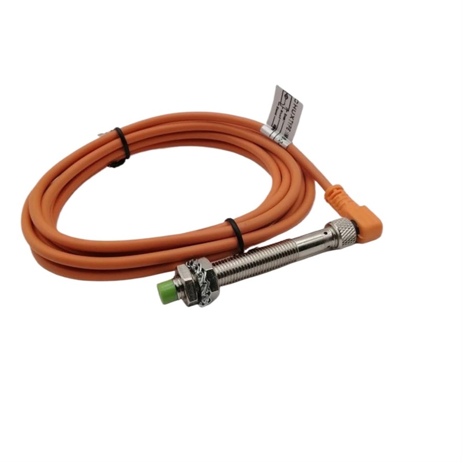 ZXAOMMBEA M8 Inductive Proximity Switch PNP 2MM Detection Distance NO/NC 3Wire Cylinder with Bend Sensor Connector 90 Degree 2M Plugs(PNP NO)