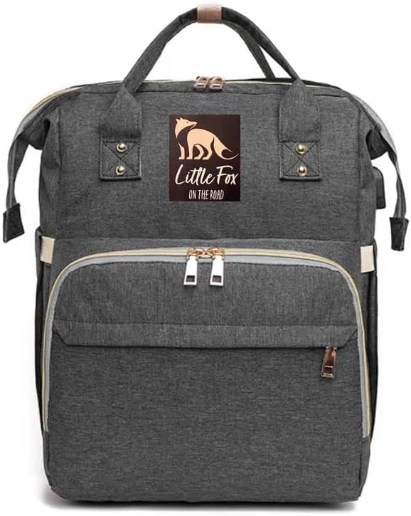 BeFrankee Diaper Bag with Changing StationGray Diaper Bag Backpack