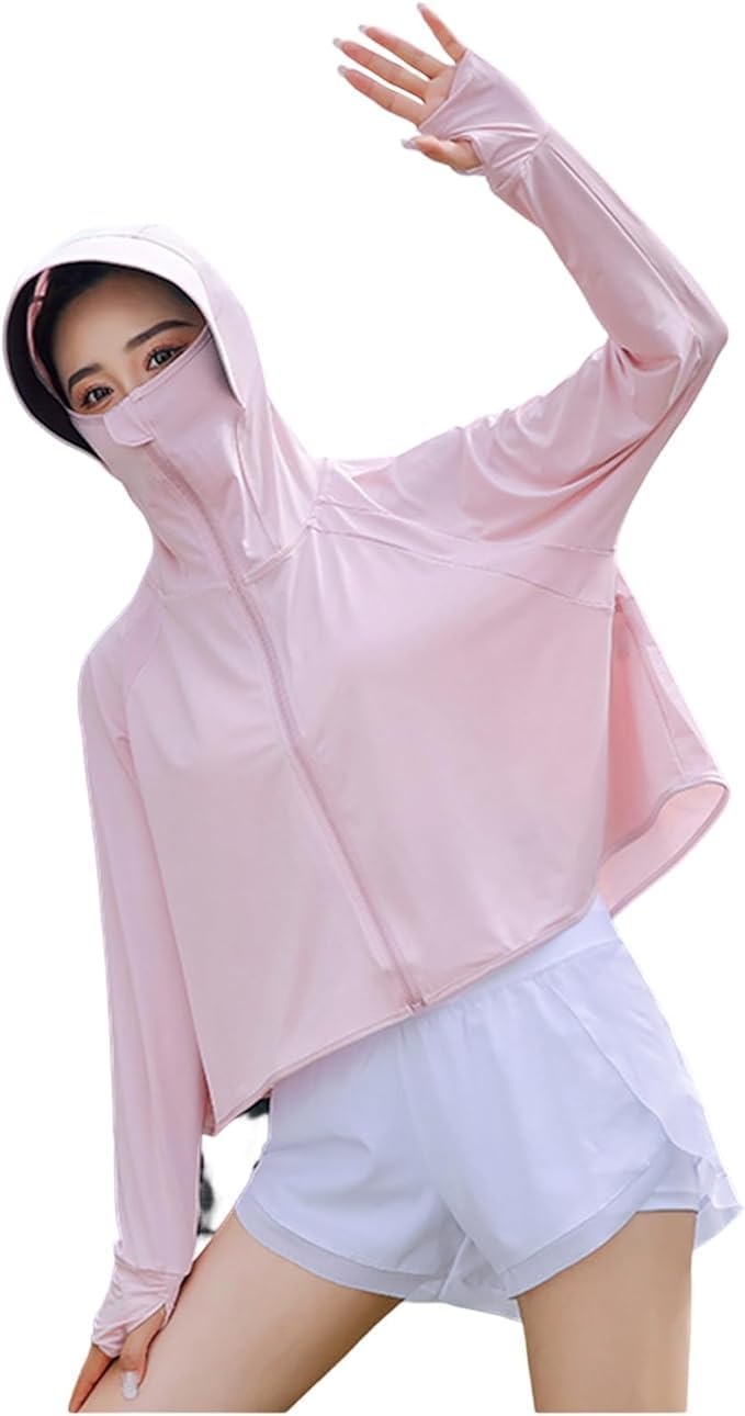 headbutt Women's Sun Protection Hoodie Jacket, Long Sleeve, Face Mask, Lightweight Outdoor UV Protective Coat-picture-41