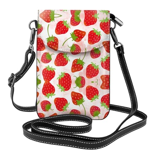 Petit sac à bandoulière fraise en cuir végétalien léger pour femme