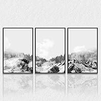 3 Piece Framed Canvas Wall Art Mountain Covered with Snow Canvas Prints Home Artwork Decoration for Living Room,Bedroom - 16