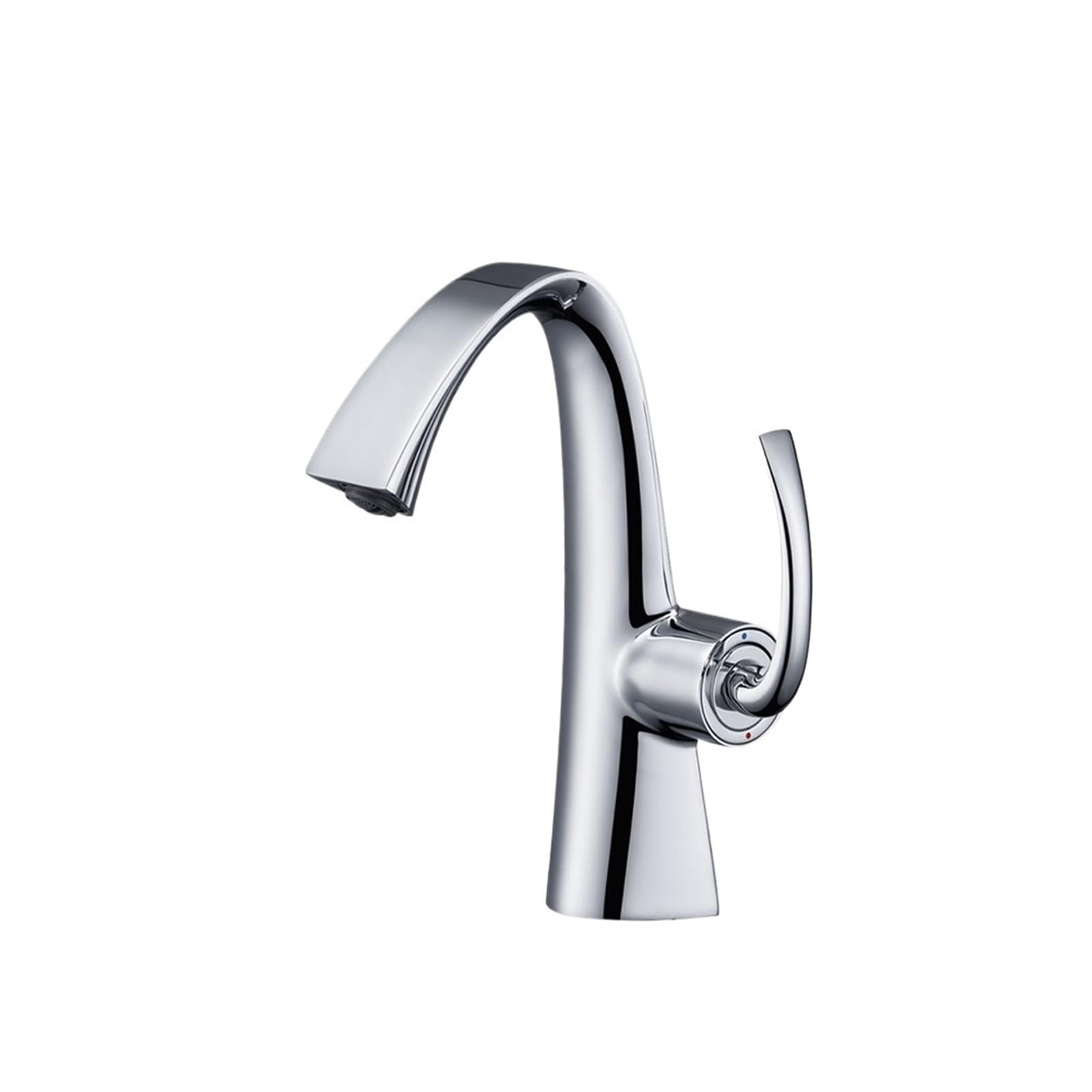 Basin Faucet Bathroom Sink Faucet Single Lever Hole Hot and Cold Washbasin Vanity Crane Basin Faucets Brass Mixer Water Tap(Silver)