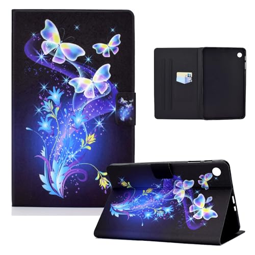 ONETHEFUL Custodia Libro Cover per Samsung Tab A9 Tablet Custodie Protettiva Covers con Stand e PU Pelle - fiore farf