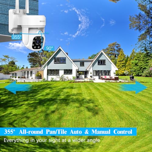 Image of (2026 Update) 5MP PT Wireless Security Camera System with AI Human Tracking, Dual-Band 2.4G&5G WiFi, 130 Wide Angle, 2-Way Audio, No Monthly Fee, Outdoor Home Security Kit