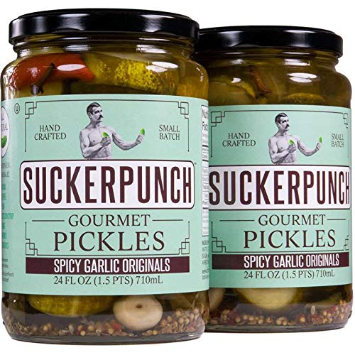 Sucker Punch Spicy Garlic Original Pickles 24 oz. (6 count)