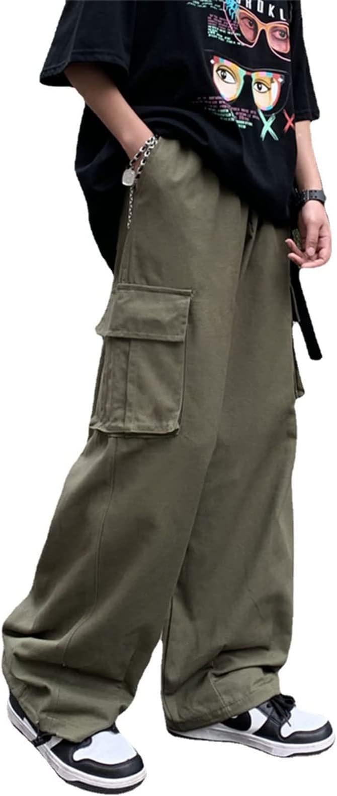 FantasyGearsY2k Pants Men Gothic Baggy Cargo Pants Streetwear Grunge Hip Hop Joggers Trousers Parachute Pants for Men