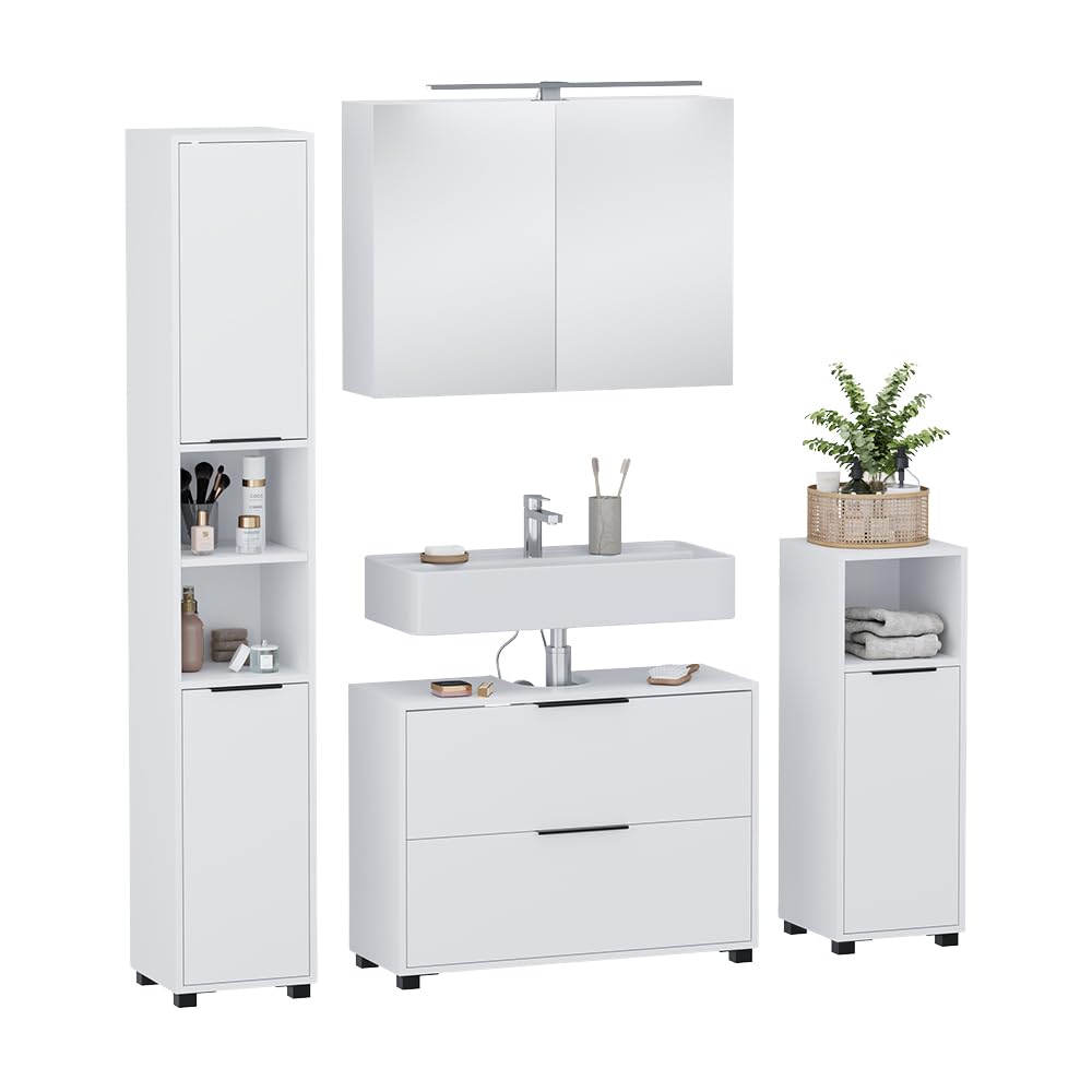Vicco Meubles Bain Alina, Blanc 80 cm