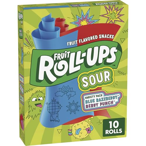 Fruit Roll-Ups Sour Fruit Flavored Snacks, 10 rolls