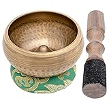Auténtico cuenco tibetano de 7 planetas, diseño martillado a mano para relajación y apoyo a la curación holística (cuenco grueso Lingam)
