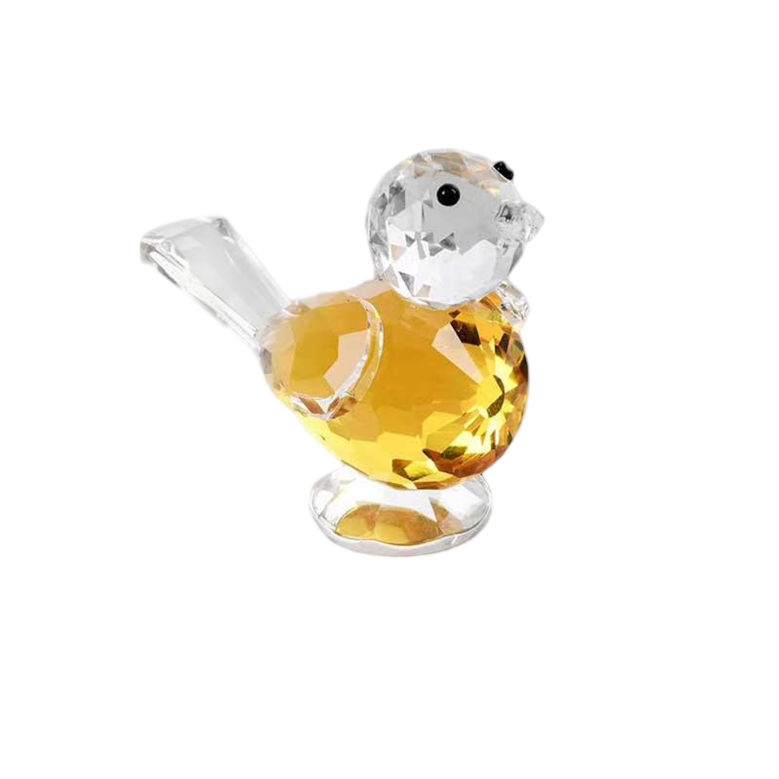 CYLRWSR Crystal Cute Bird Figurine Animal Ornaments Crafts Glass Hummingbird Paperweight Home Wedding Decor Gifts ﻿ ﻿,Yellow