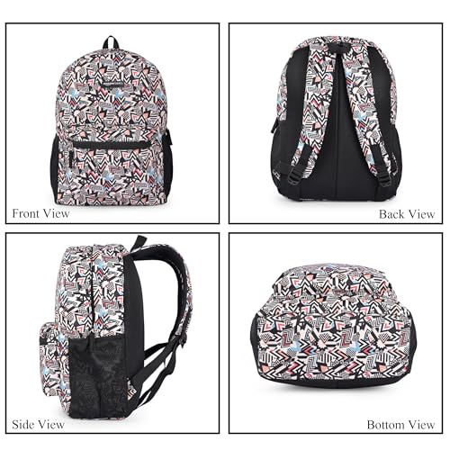 Image of amazon basics Polyester 2 Compartment Backpack(Multicolour Print)|Durable,Comfortable & Stylish|Multiple Compartments & Side Pockets for Organized Storage|Ideal for School,College & Travel 15 L