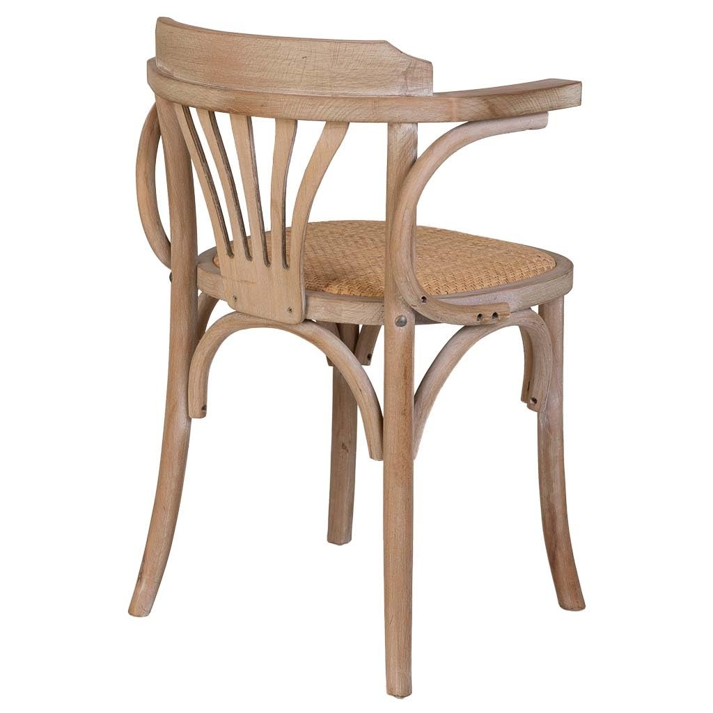 WANDERLUST DECO Silla de Madera y asiento de ratán 40x40x80h cm
