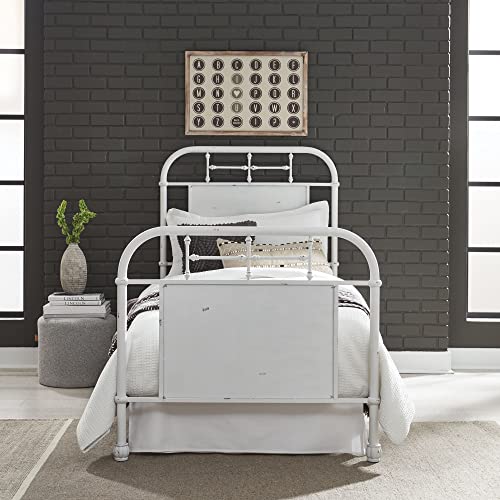 Liberty Furniture Industries Vintage Series Twin Metal Headboard-Antique White, W43 X D2 X H54 #TOP23