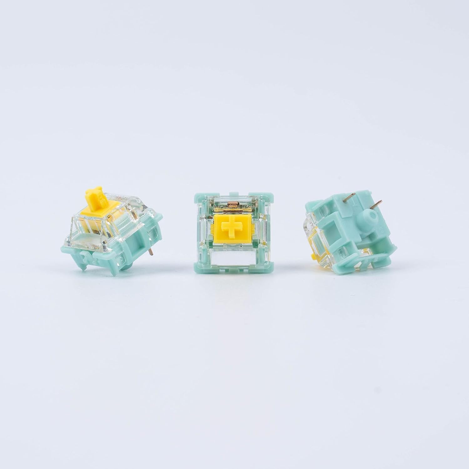 Gateron Jade Series 3.0 Yellow Keyboard Switch,Pre-lubed 3Pin 50gf RGB LED Linear Switches for MX Mechanical Keyboard(Yellow,72Pcs)