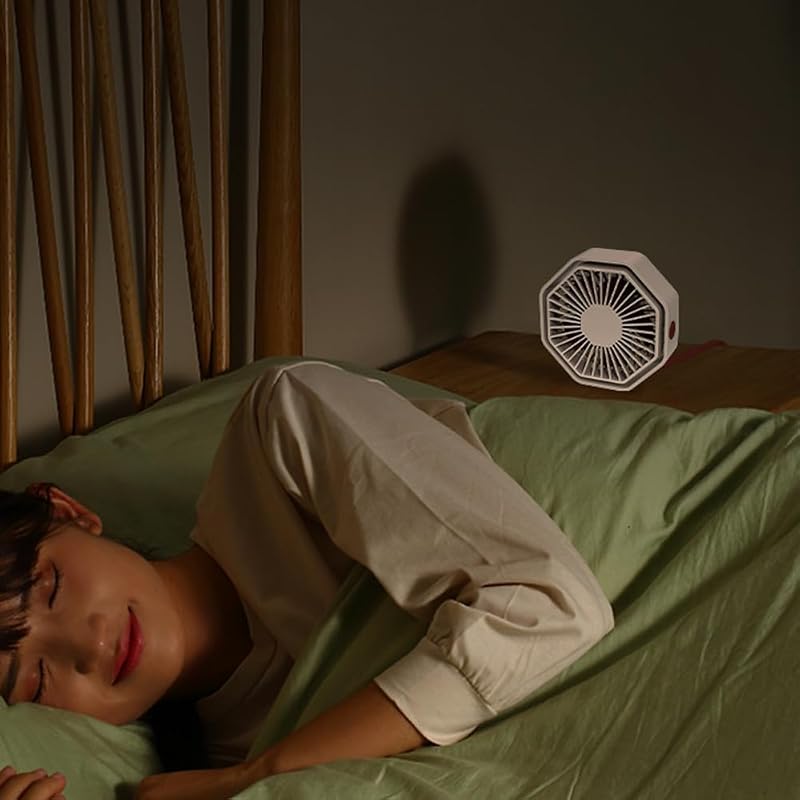 Bigqin USB Asztali Ventilátor 360° Forgó 3 Fokozat Halk Hexagon Lila