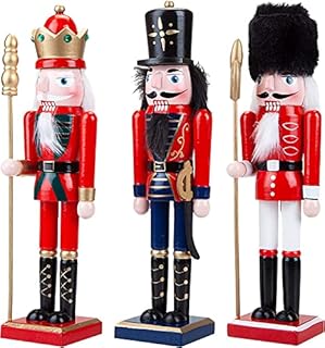 PMS VFM - Nutcracker Christmas Decorations, Set of 3, Classic Wooden Trio, Highly Detailed, Traditional Xmas Soldiers, Festive Free Standing Painted Figures, Size: 61cm
