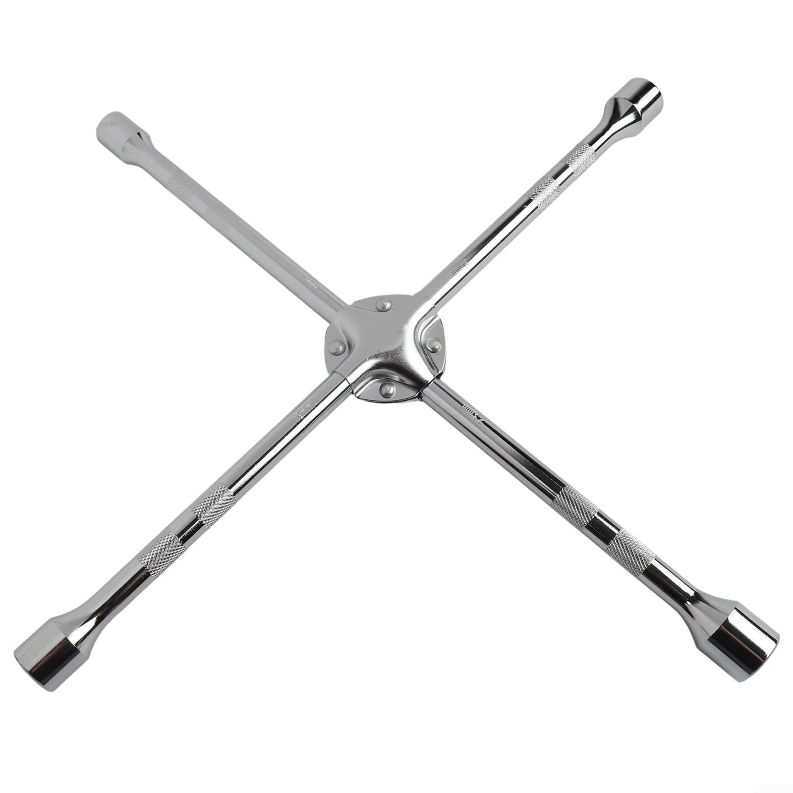 Llave de rueda cruzada de cuatro vías de grado industrial con enchufe de 17 mm, 19 mm, 21 mm, 23 mm, para extracción de tuercas de neumáticos de coche, para la colección en carretera (20 pulgadas)
