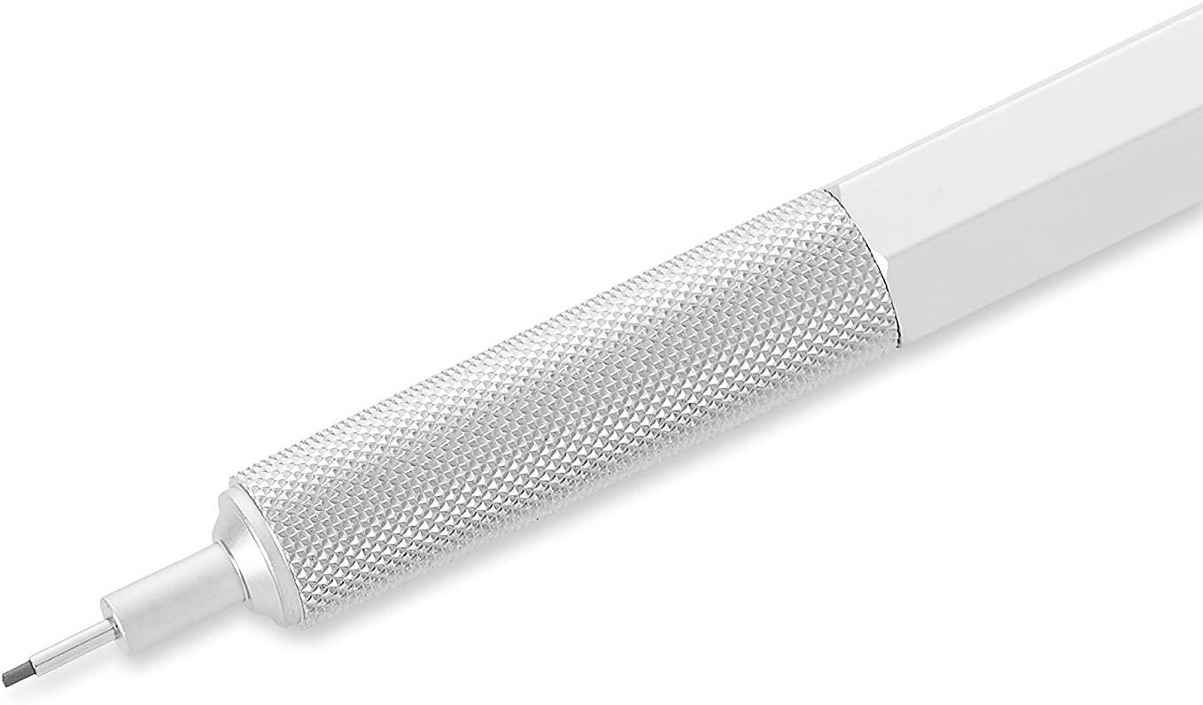 rOtring 600 Porte-mines Argenté 0,7 mm dans une boîte cadeau + boussole de réglage rapide 360 mm (compact) + mines HB 0,7 mm
