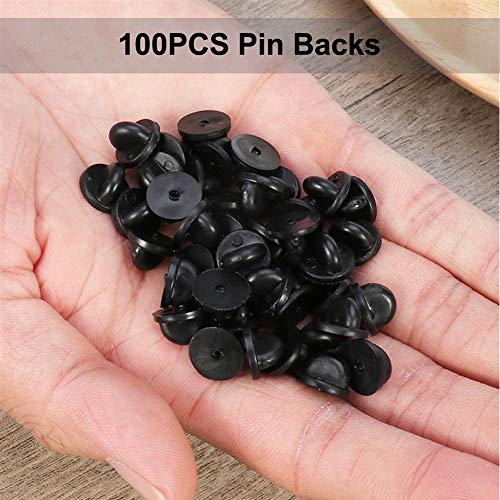 Rubber Pin Backs, 100Pcs Lapel Pin Backs, Pin Safety Backs For Brooch Tie Hat Badge Insignia, Black #TOP1