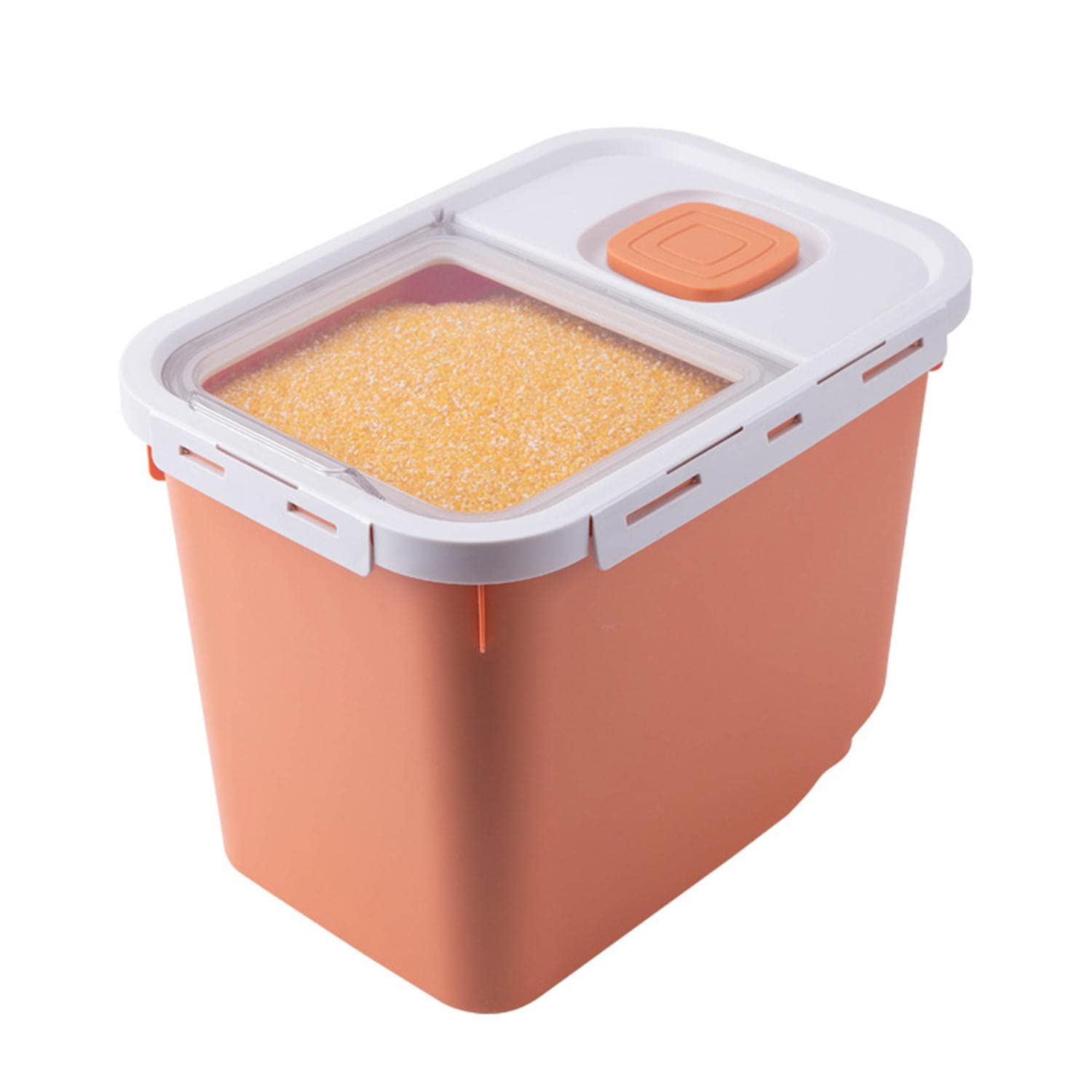 Récipient De Stockage Riz 10 Kg - Hermétique, Avec Couvercle Rabattable - Pour Riz, Céréales, Farine, Nourriture Animaux - Transparent
