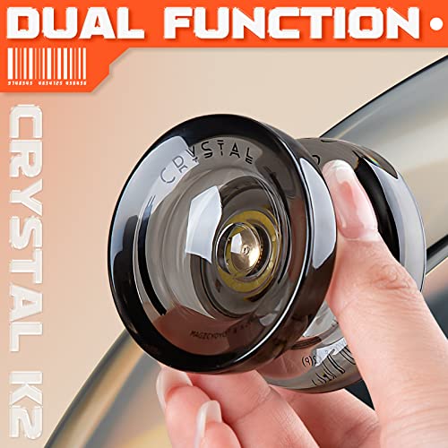 magicyoyo k2 crystal black yoyo professional responsive yoyo for kids beginners with extra unresponsive yo yo bearing pro plastic trick yo yo for adults12 stingsbearing removal toolstorage bag