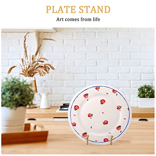 Kenning 12 Pieces Gold Plate Holder Display Stand 3 Inch Metal Book Display Stand Tabletop Picture Frame Stand Photo Easel Iron Square Decorative Plate Holder For Kitchen Office Room Tabletop #TOP4