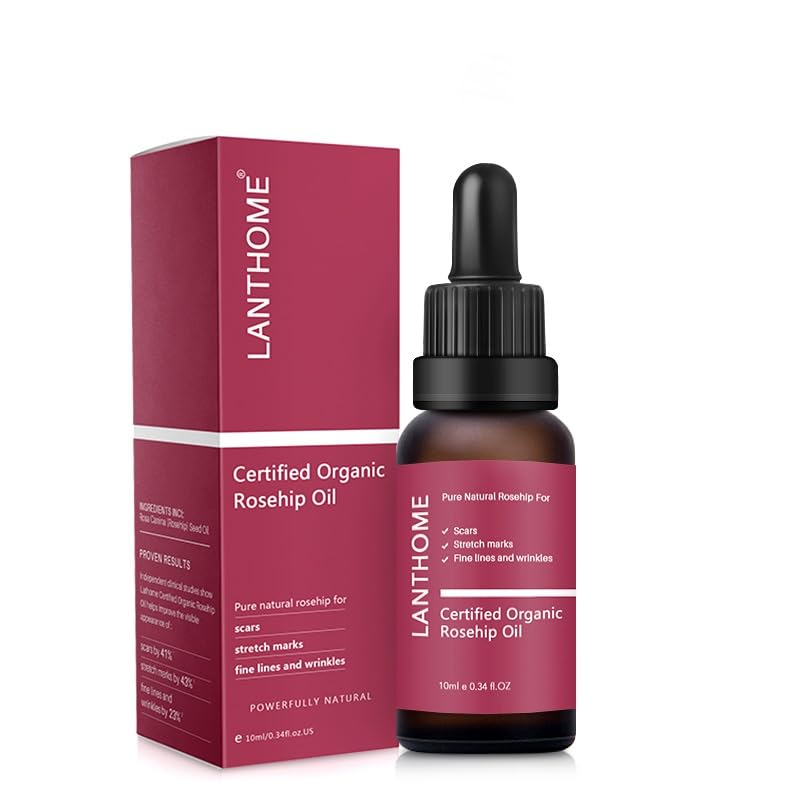 Aceite de rosa mosqueta para la cara, aceite de rosa mosqueta orgánico certificado, uso de cicatrices, estrías, líneas finas y arrugas