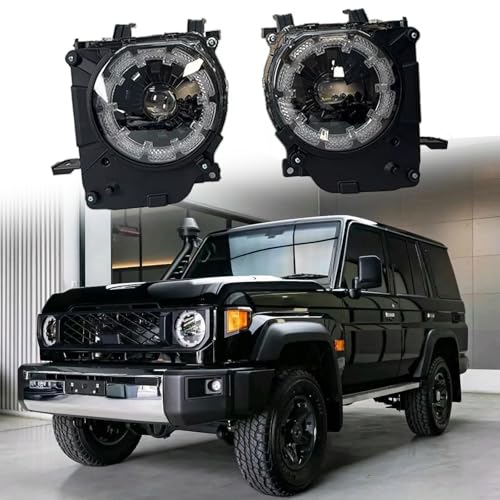 Phares LED pour Toyota Land Cruiser série 70 design fleur de prunier - Lot de 2 optiques avant LC76