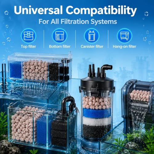 Image of Sukh 30oz Ceramic Bio Balls - 4 Bags Fish Tank Sphere Filter Media Nano-Tech Bio-Spheres Bio Media for Aquarium,Fish Tank Sump,Pond,Freshwater,Canister Filter and Koi Ponds