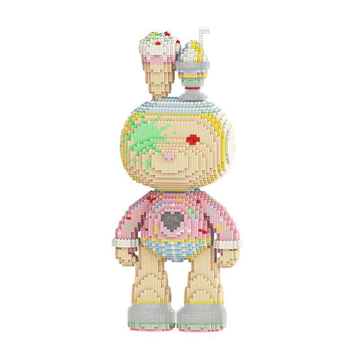 HONLANCH Animal Ice Cream Rabbit Micro Building Blocks Set（8000PCS 55cm High Series） Gift for Adults and Kids