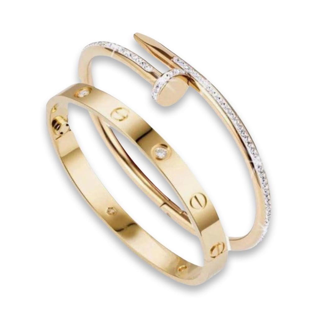 Obsessions Stainless Steel Cubic Zirconia Gold-Plated Bracelet. Gift For Love Ones In No Time. Ideal Valentine, Birthday, Anniversary And Rakshabadhan Gift For Someone You Love For Girls (B0C767S97Z) Amazon Price History, Amazon Price Tracker