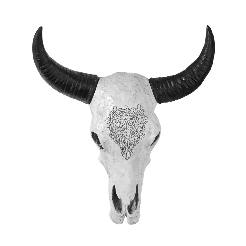 CTRLZS Ox-Head Wall Hanging Sculpture Skull Bull Statue Retro Decorative Article Animal Living Room Decoration