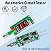 Test Light Automotive, 5-90V DC Test Light with Voltmeter, Bidirectional Car Fuse Tester with Voltage Display, Digital LED Circuit Tester with Extended Spring Wire & Probe for Car/RV/Vehicles