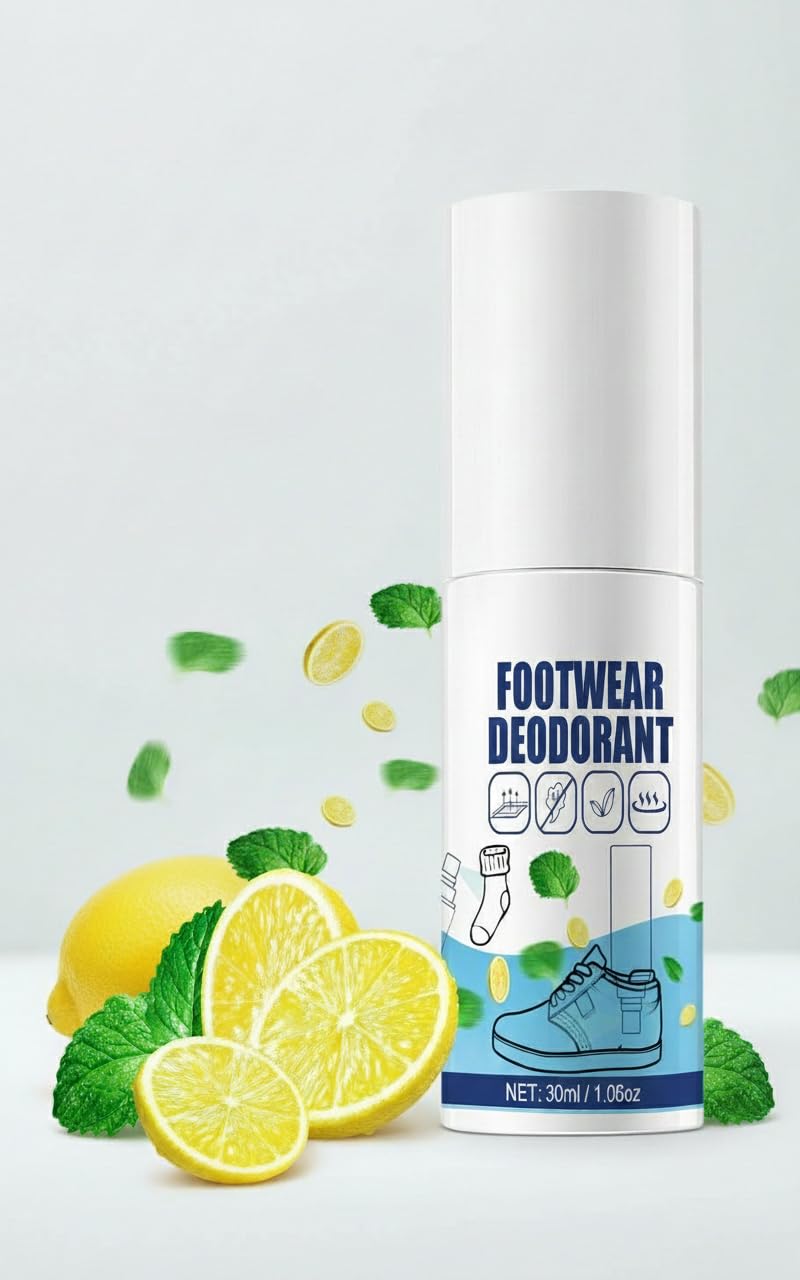 Shoe Deodorizer Spray, 30ml Natural Deodorant for Shoe Socks, Foot Spray Deodorant, Foot Care Gadget, for Athletes, Runners, Removes Sweaty Feet Odor Quickly And Leaves A Lasting Fragrance