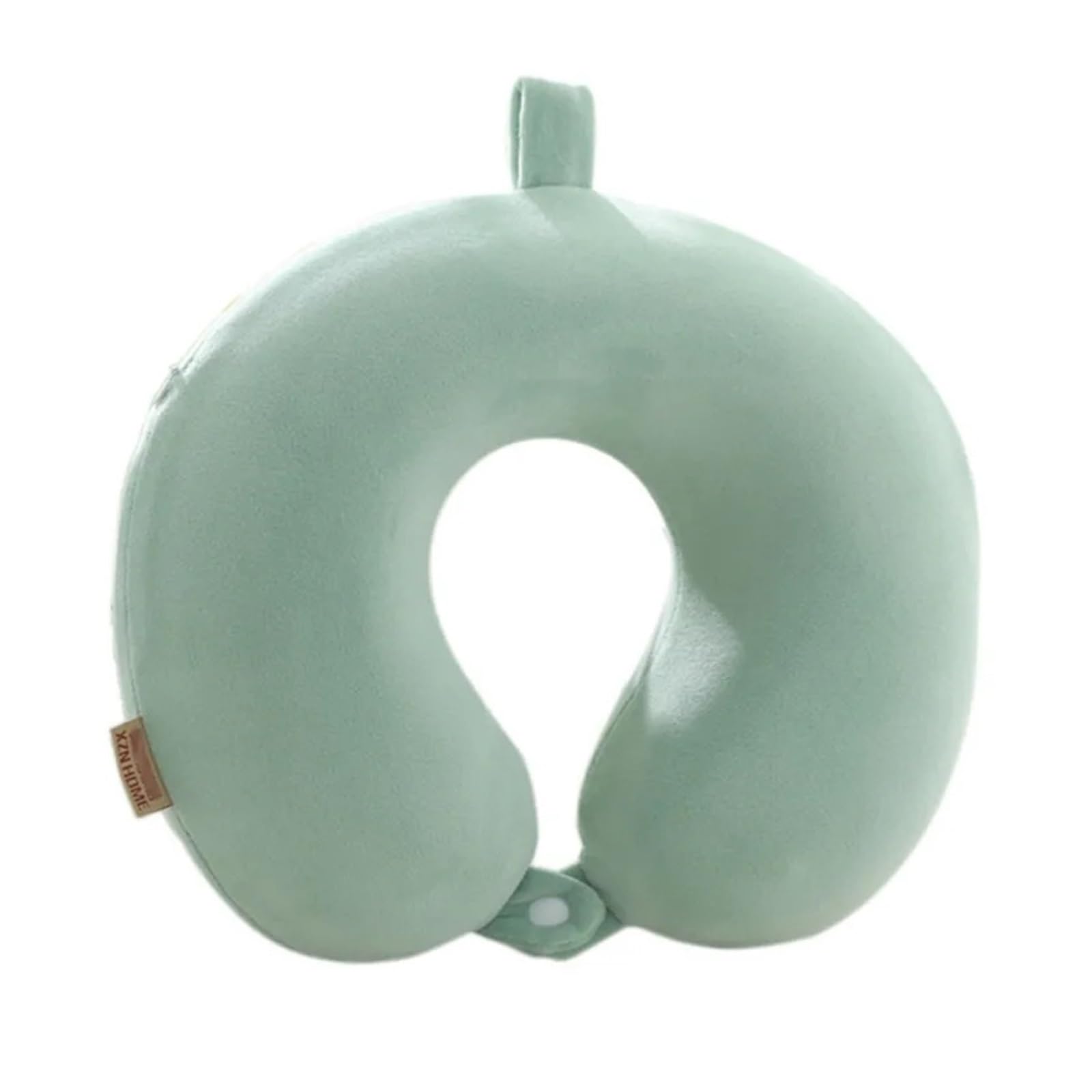 WWYYZAYC Solid Color Neck Pillow Slow Rebound Memory Cotton U-shaped Pillow Car Travel Neck Pillow Office Embroidery(Green)