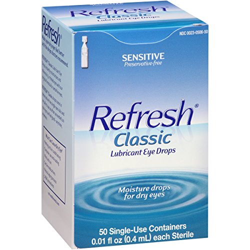 Refresh Classic Lubricant Eye Drops Single-Use Containers, 50 - 0.4 ml, Pack of 5