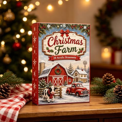 Highland Cow Christmas Advent Calendar 2026 24 Acrylic Ornaments, Red - image 8