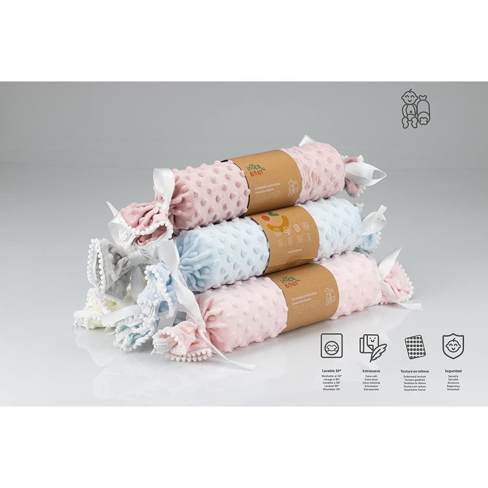 variouss Cojin Antivuelco Personalizado para bebé Recien Nacido, Personalizado con su Nombre Bordado. (Beige)