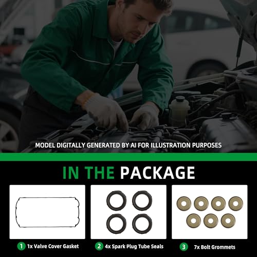 Image of Valve Cover Gasket Set 12341-PR4-A00 for Honda CR-V 2.0L L4 1997-1998 inchB20B4 & 1999-2001 inchB20Z2, for Acura Integra 1.8L L4 1990-1993 inchB18A1 & 1994-2001 inchB18B1, OE 036-1524 12341PR4A00, VS50138