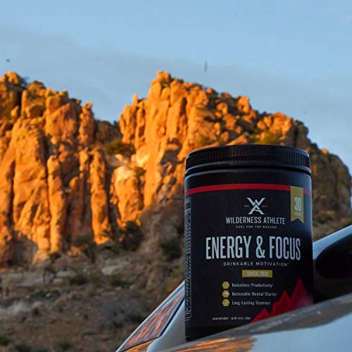 Wilderness Athlete Energy & Focus Pre Workout For Women & Men, Powder Drink Mix With Natural Caffeine, Low-Carb, Zero Sugar, Tropical Fusion, 10.6 Oz #TOP3