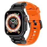 HKIDKK Opaska FKM na pasek do Apple Watch S10 46mm 42mm Ultra 49mm 45mm 44mm od zegarków z gumy fluorowej wodoodporny pasek(A,45mm)