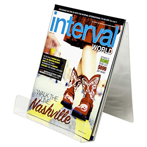 Clear-Ad - Acrylic Book Display Stand 8.5x11 - Tabletop Cookbook Recipe Holder - Table Top Easel - Paper & Picture Holder - Artwork Display - Flyer & Magazine Holder - LHS-8511 (Pack of 15)