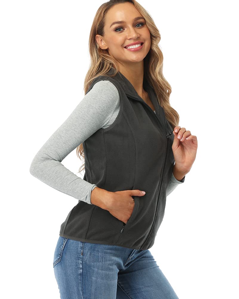 fuinloth Gilet Donna in Pile Smanicato Elegante Invernale Sportivo con Tasca Gilet Termico con Cerniera Senza Maniche Giacca