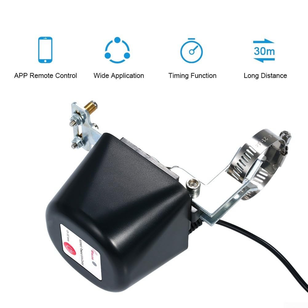 Valvola intelligente per acqua, valvola di intercettazione acqua con controllo vocale/WiFi, valvola intelligente wireless compatibile con -Alexa e -Google per cucina/giardino/fattoria, non è nece