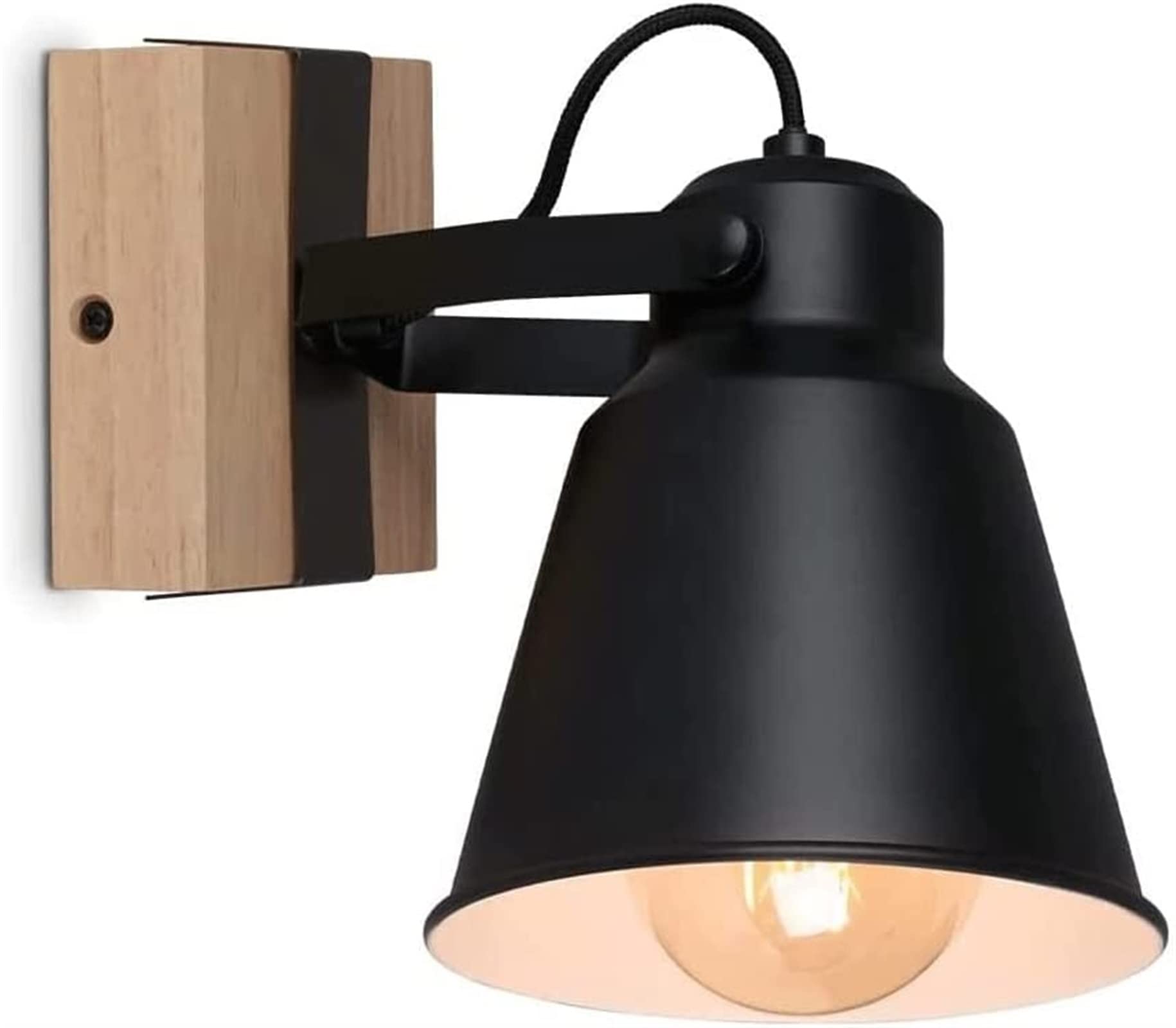 Lámpara de pared industrial de metal resistente con diseño retro ajustable 7