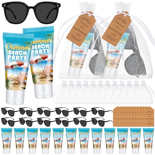 12 Sets Mini Sunscreen and Sunglasses Bulk for Wedding Party Spf3...