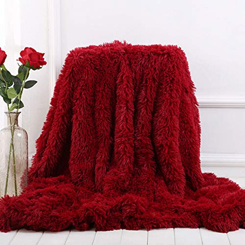 Sleepwish Snuggy Wine Red Blanket for Women - Decorative Sofa, Couch and Floor