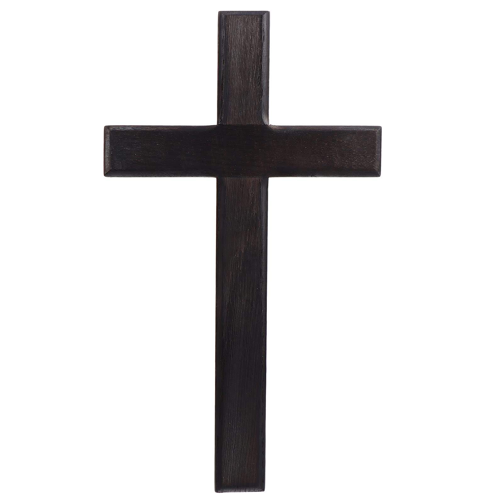BESPORTBLE Wooden Cross, Wall Hanging Cross Decoration Rustic Wall Mounted Jesus Cross Ornament for Home Christian Weddings Party Meditation Decor (Black)