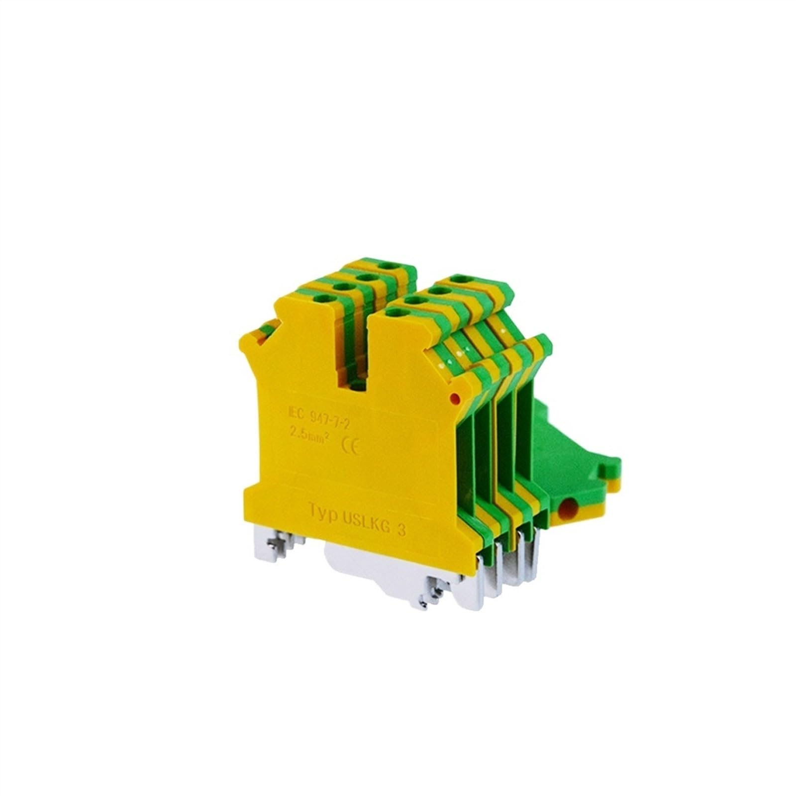 10 pz USLKG-3N Vite Morsettiere Su Guida Din Terra Universale Classe Connettore USLKG3N PE Filo Conduttore