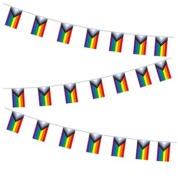 Rainbow Flag Banner 60 Pieces Rainbow Pride Flag, Rainbow Bunting Banners, 5 Lgbtq Room Decor